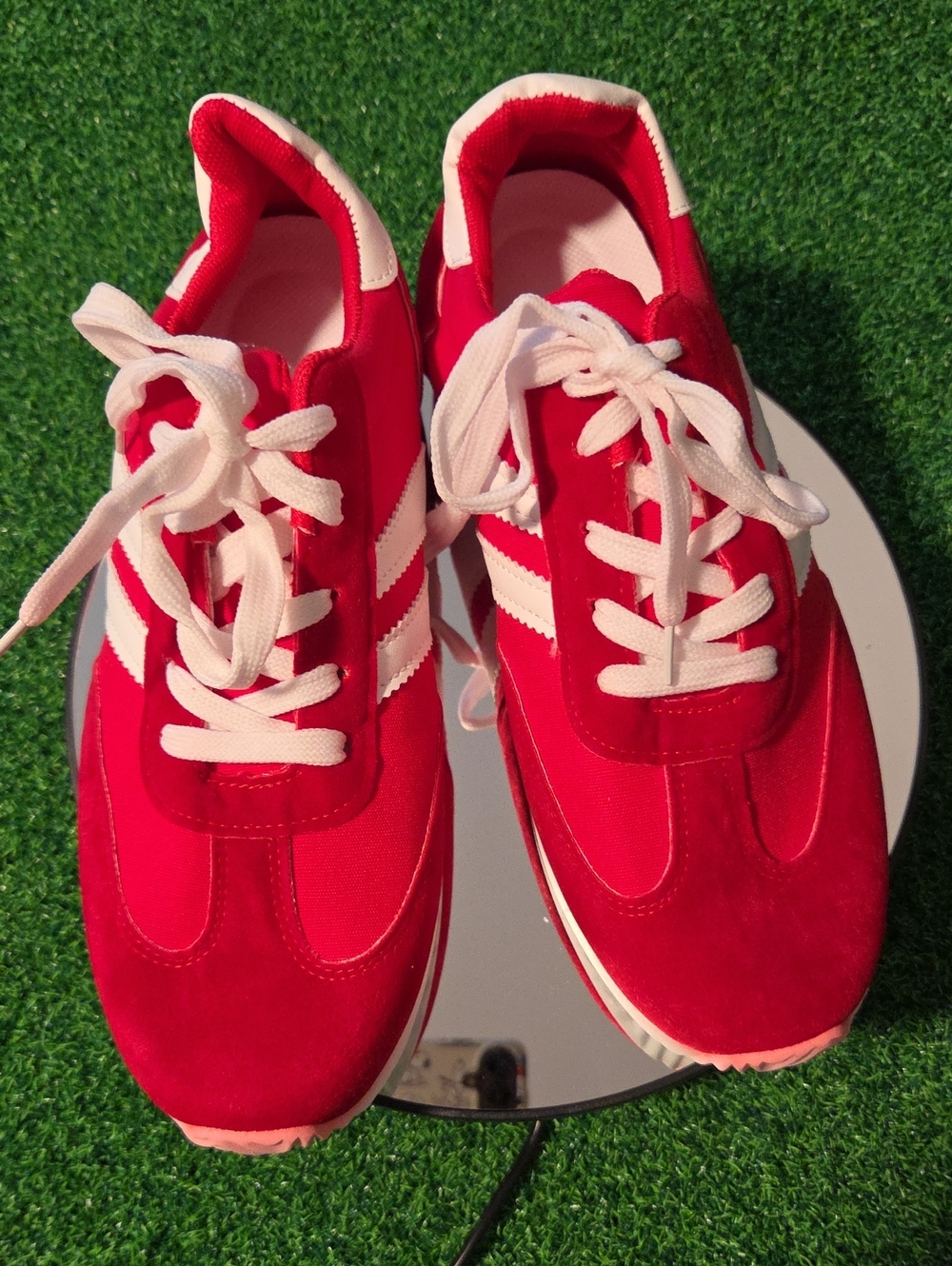 Red and White Retro Sneakers Size 8